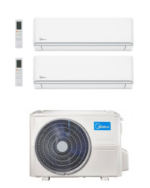 CLIMATIZZATORE CONDIZIONATORE DUAL SPLIT MIDEA ELEGANCE MSAGSAU-09HRDN8+MSAGXBU-12HRDN8/M2OE-18HFN8-Q R32 9000+12000 BTU -  WI-FI OPTIONAL