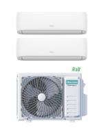 CLIMATIZZATORE CONDIZIONATORE DUAL SPLIT HISENSE HI COMFORT CF20YR04G+CF20YR04G/2AMW42U4RGC R32 – 7000+7000 BTU - WI-FI INCLUSO