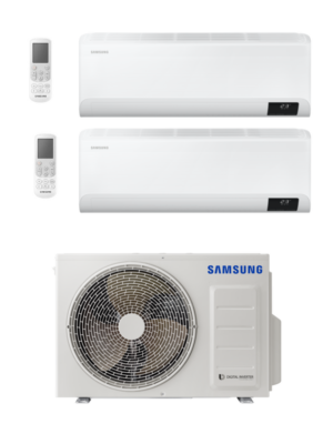 CLIMATIZZATORE CONDIZIONATORE DUAL SPLIT SAMSUNG CEBU WIFI AR12TXFYAWKNEU+AR12TXFYAWKNEU/AJ050TXJ2KG7R32R32 12000+12000 BTU - WIFI INCLUSO